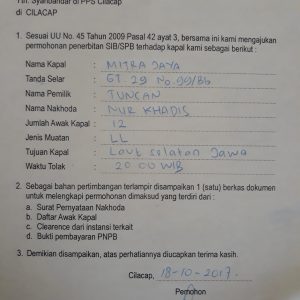 Dokumen Kapal - Dinas Perikanan Kabupaten Cilacap